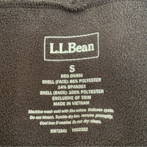 L.L. Bean Women's Fleece Lined Soft Shell Jacket Windbreaker Black Small - Picture 9 of 11